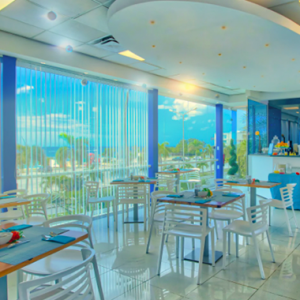 The restaurant at the Hector Suites at the John F. Kennedy Boulavard on the island of Curaçao.