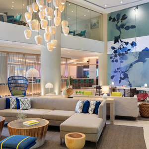 Lobby of the Renaissance Curaçao Resort and Casino located at the Baden Powellweg in Curaçao.