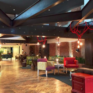 The Hotel Presidente Lobby located at the Morazon in San Jose, Costa Rica.