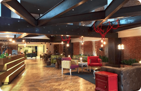 The Hotel Presidente Lobby located at the Morazon in San Jose, Costa Rica.